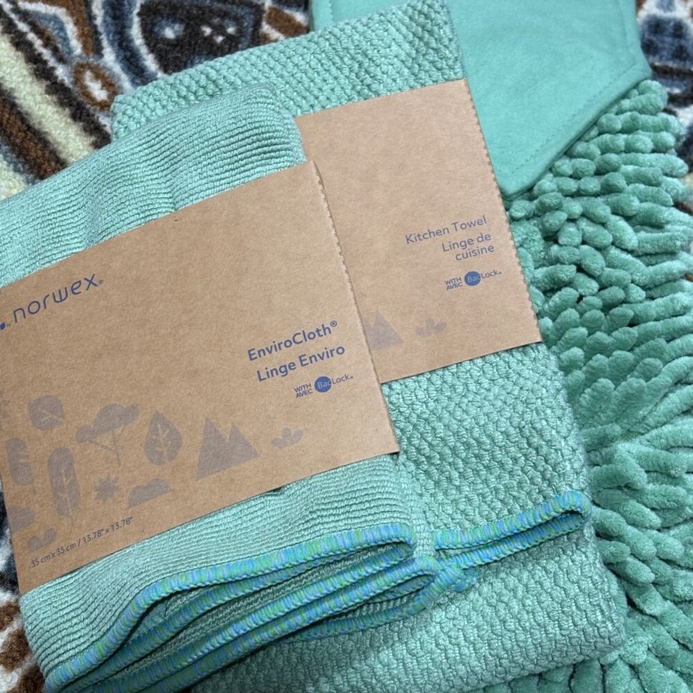 Norwex Kitchen Towel & EnviroCloth Set Mint Green - Picture 2 of 4